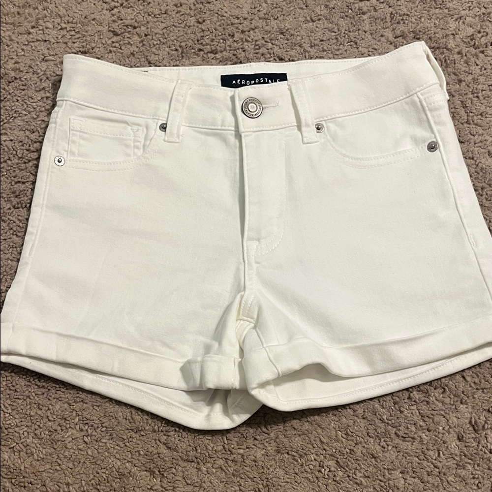 Aeropostale Women's Crisp White Jean Shorts